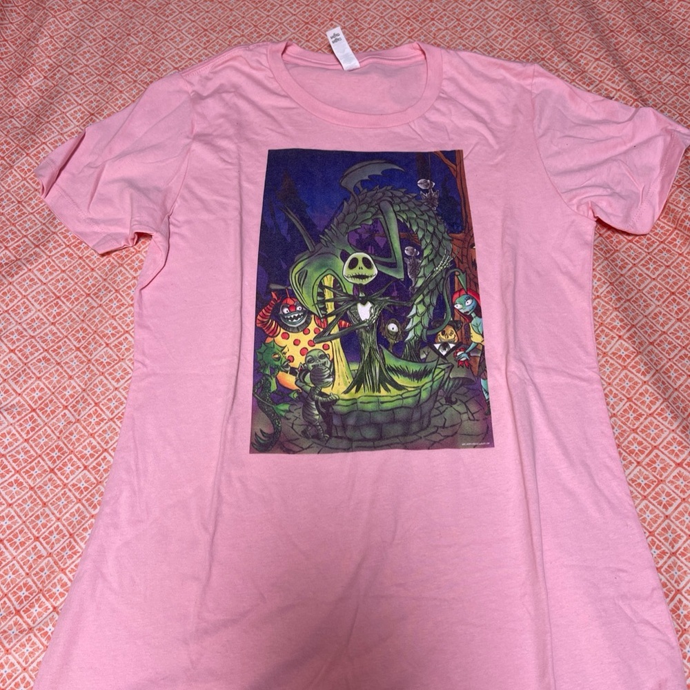 Pink Nightmare Before Christmas Hraphic T-Shirt